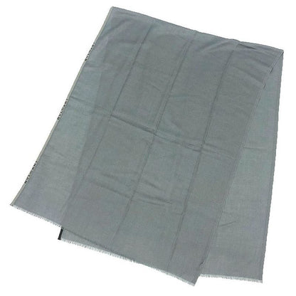 Bvlgari Bvlgari Shawl Wool Cashmere Silk Greyish Blue Excellent Condition