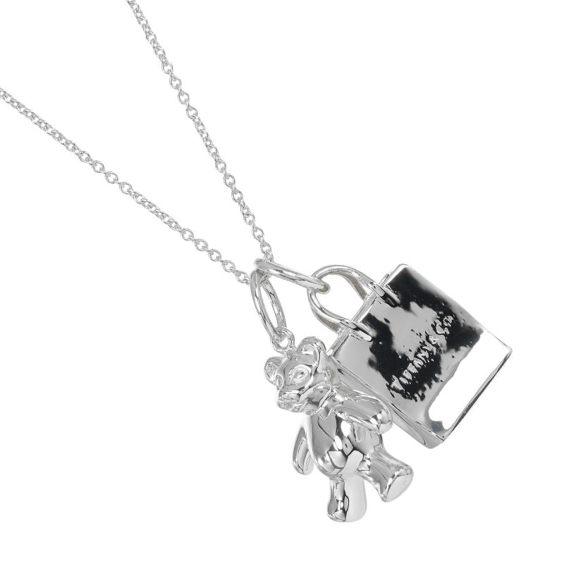 Tiffany & Co Teddy Bear Shopping Bag Silver 925 Ladies 8.87g Necklace