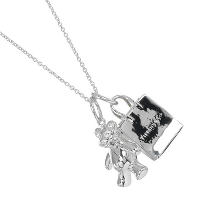 Tiffany & Co Teddy Bear Shopping Bag Silver 925 Ladies 8.87g Necklace