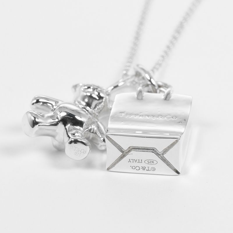 Tiffany & Co Teddy Bear Shopping Bag Silver 925 Ladies 8.87g Necklace