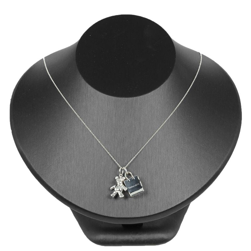 Tiffany & Co Teddy Bear Shopping Bag Silver 925 Ladies 8.87g Necklace