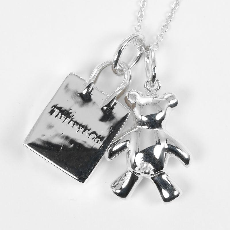 Tiffany & Co Teddy Bear Shopping Bag Silver 925 Ladies 8.87g Necklace