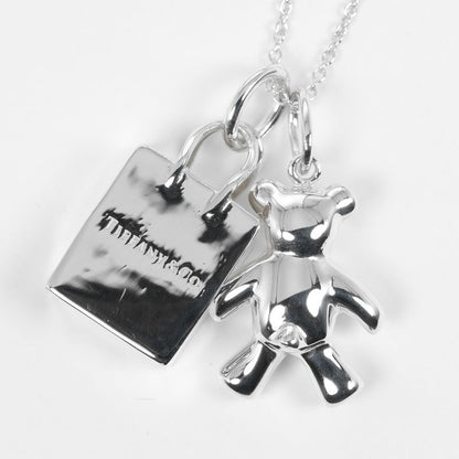 Tiffany & Co Teddy Bear Shopping Bag Silver 925 Ladies 8.87g Necklace