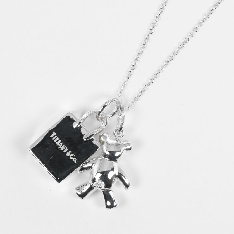 Tiffany & Co Teddy Bear Shopping Bag Silver 925 Ladies 8.87g Necklace