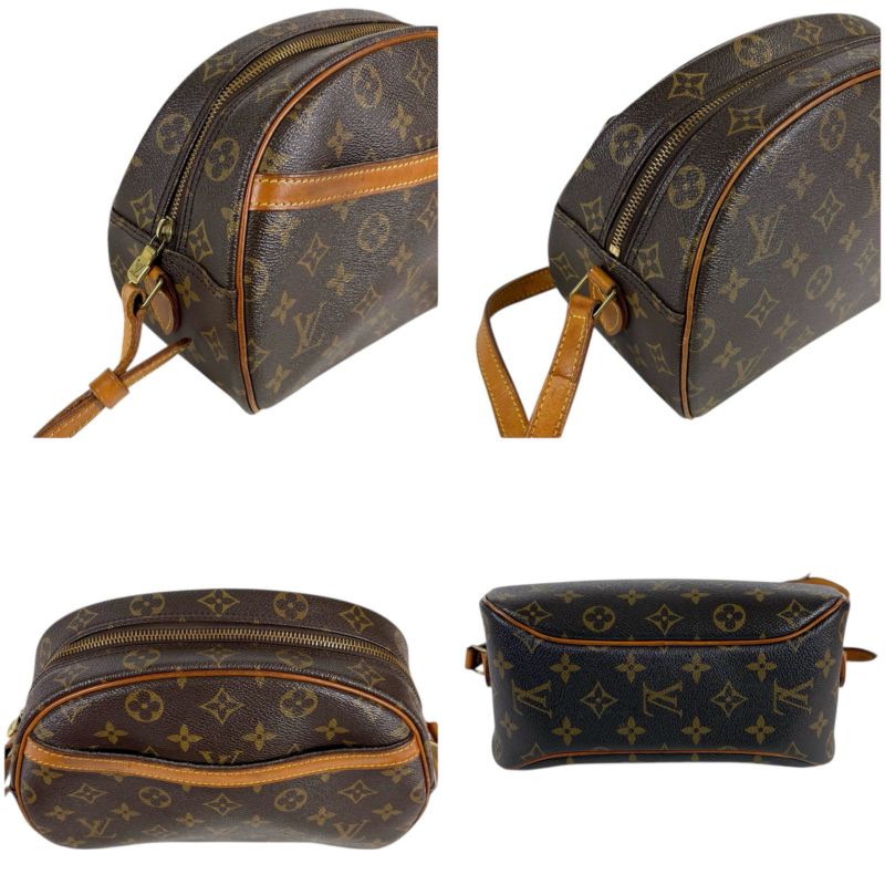 Louis Vuitton Shoulder Bag Blois Monogram Leather Brown Pochette M51221