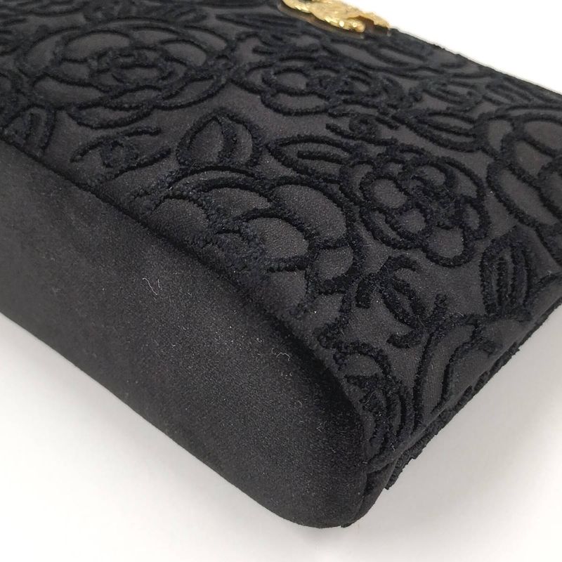Chanel Chain Shoulder Pouch Velvet Black