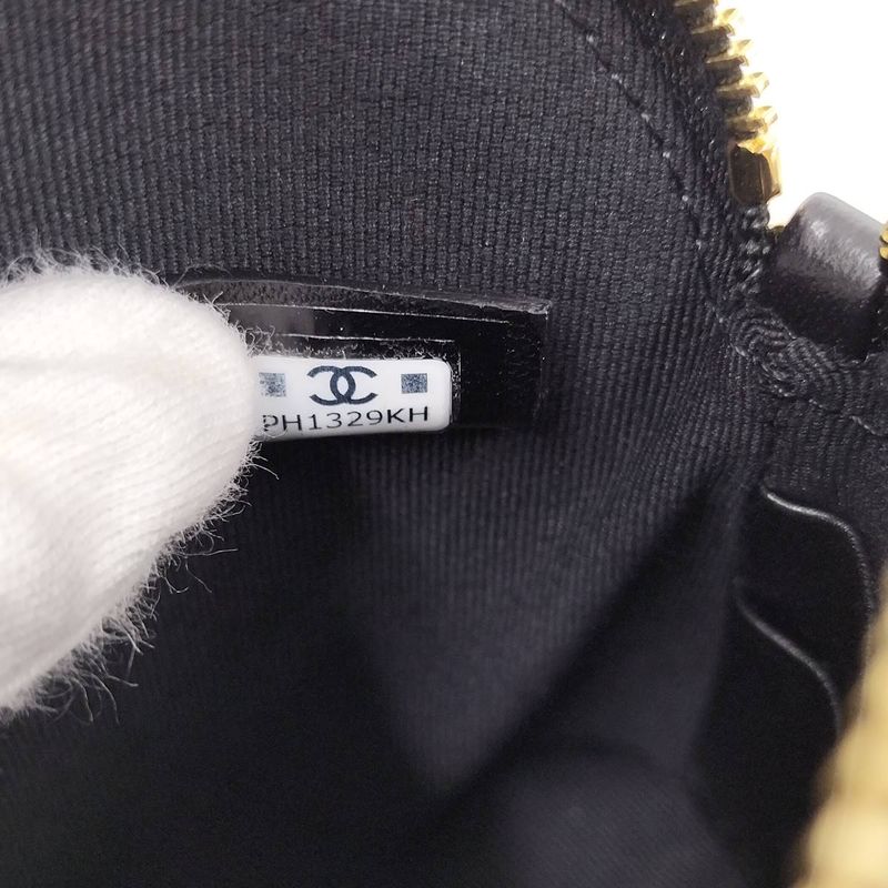 Chanel Chain Shoulder Pouch Velvet Black
