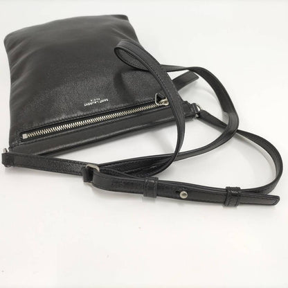 Saint Laurent Paris Shoulder Bag Leather Black 581697