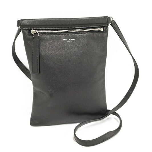 Saint Laurent Paris Shoulder Bag Leather Black 581697