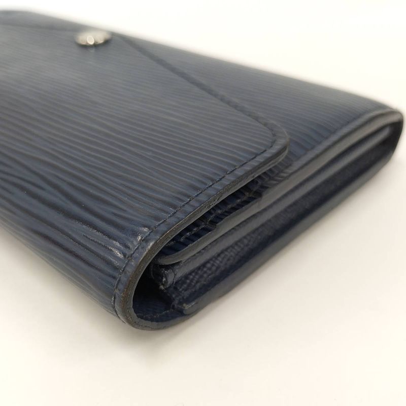 Louis Vuitton Long Foldable Wallet Portefeuille Sarah Epi in Indigo Blue M61726