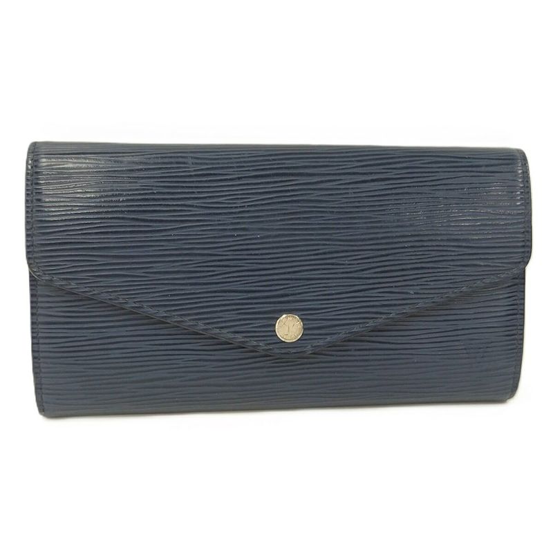 Louis Vuitton Long Foldable Wallet Portefeuille Sarah Epi in Indigo Blue M61726