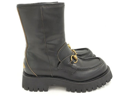 Gucci Horsebit Boots Leather Black Size 37 643900