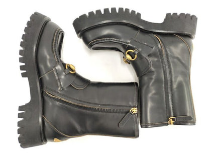 Gucci Horsebit Boots Leather Black Size 37 643900