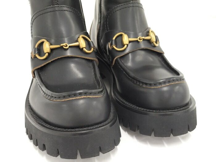 Gucci Horsebit Boots Leather Black Size 37 643900