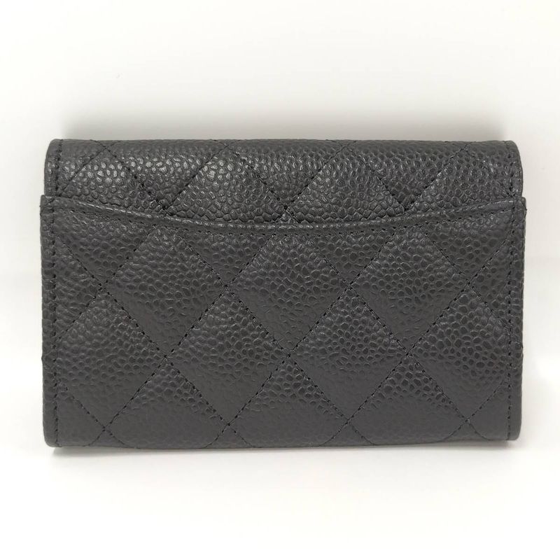 Chanel Matelasse Classic Flap Card Case Leather Black Ap0214