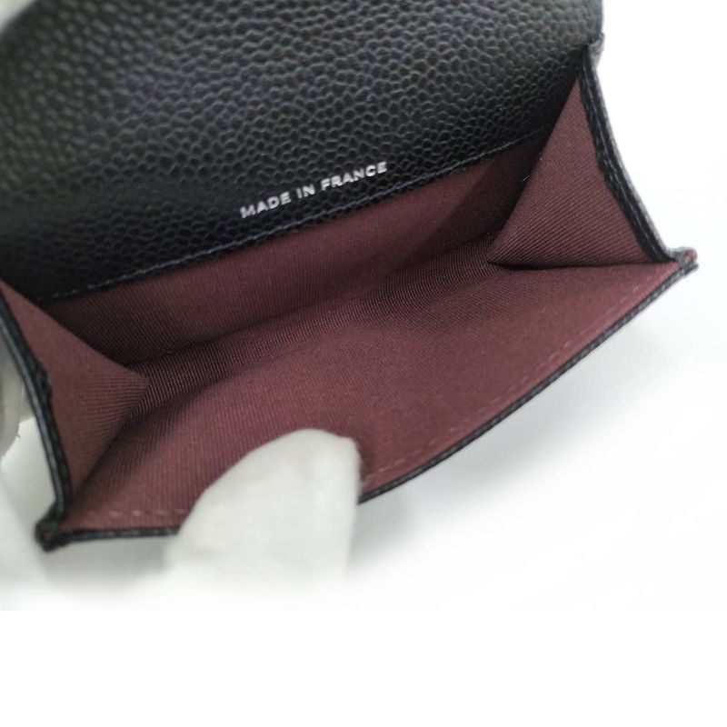 Chanel Matelasse Classic Flap Card Case Leather Black Ap0214