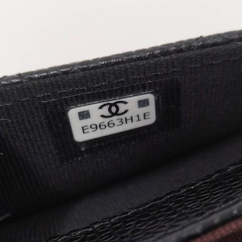 Chanel Matelasse Classic Flap Card Case Leather Black Ap0214