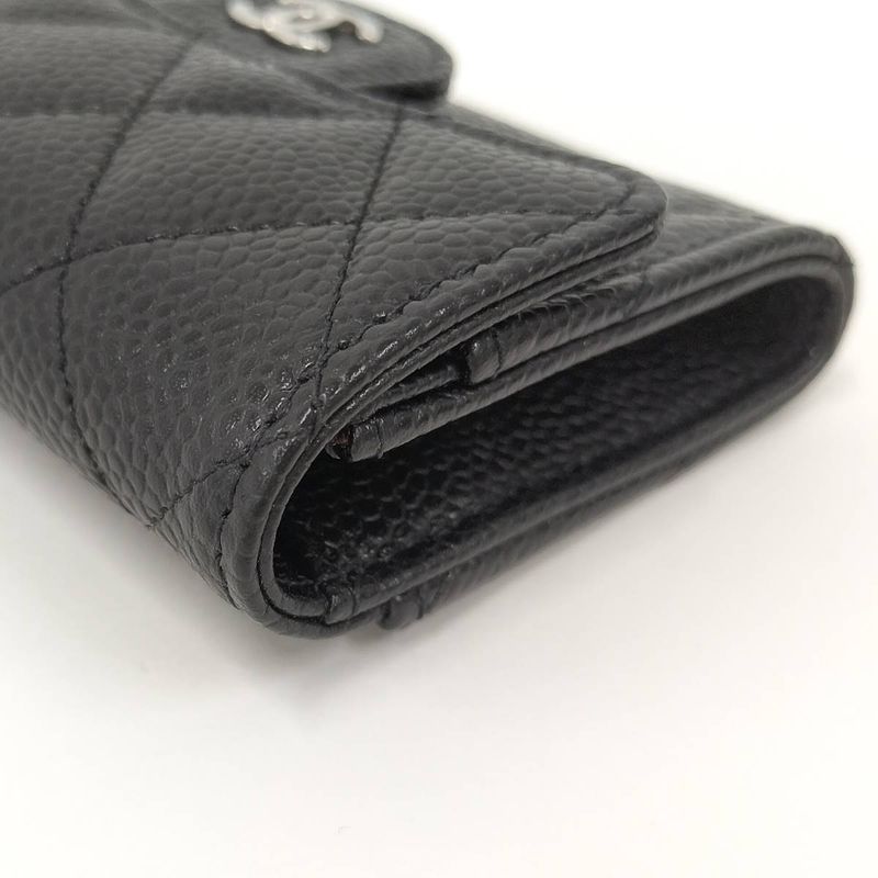 Chanel Matelasse Classic Flap Card Case Leather Black Ap0214