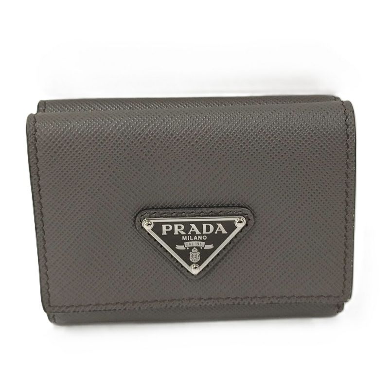 Prada Trifold Wallet Saffiano Leather Graige 2mh042