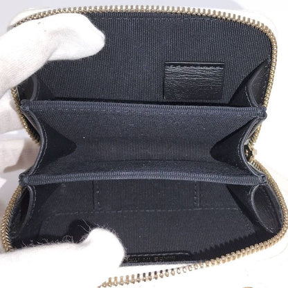 Chanel Chain Shoulder Bag Matelasse Coco Mark Coin Case Lambskin White Ap2738