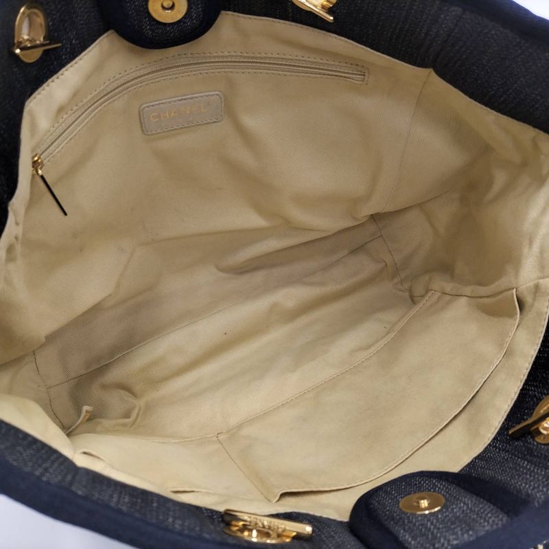 Chanel Deauville MM Tote Bag Denim Blue