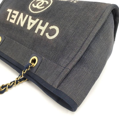 Chanel Deauville MM Tote Bag Denim Blue