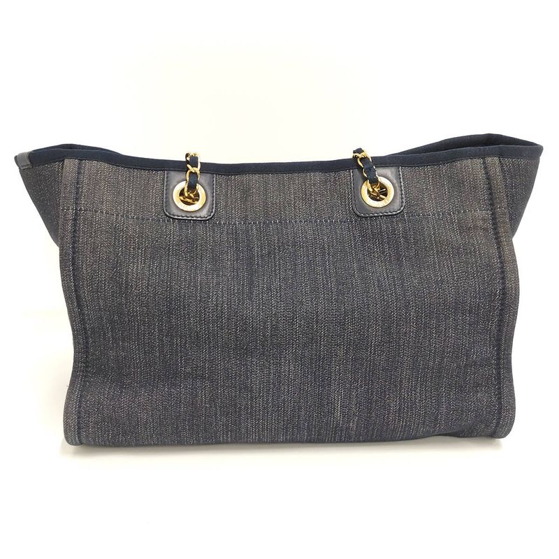 Chanel Deauville MM Tote Bag Denim Blue
