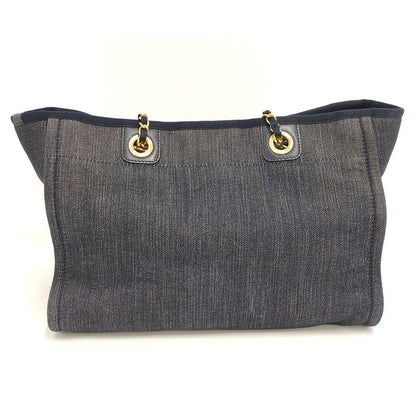 Chanel Deauville MM Tote Bag Denim Blue