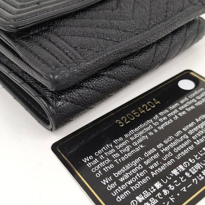 Chanel Trifold Compact Wallet Boy Chanel Leather Black