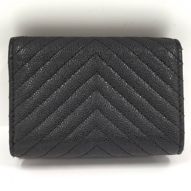 Chanel Trifold Compact Wallet Boy Chanel Leather Black