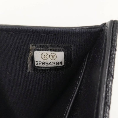Chanel Trifold Compact Wallet Boy Chanel Leather Black
