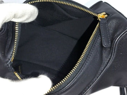 Chanel Clutch Bag Clutch with Chain Lambskin Black Coco Mark Ap4686