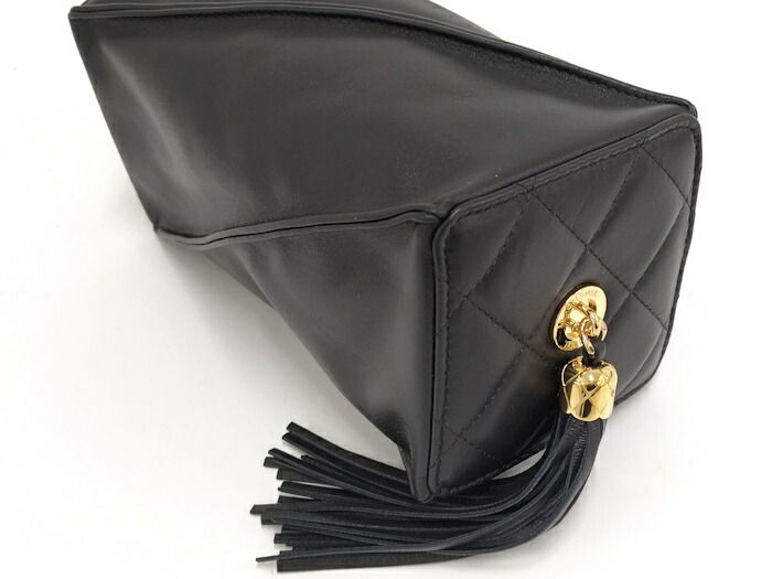 Chanel Clutch Bag Clutch with Chain Lambskin Black Coco Mark Ap4686