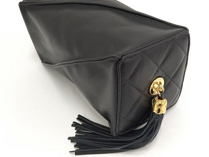 Chanel Clutch Bag Clutch with Chain Lambskin Black Coco Mark Ap4686