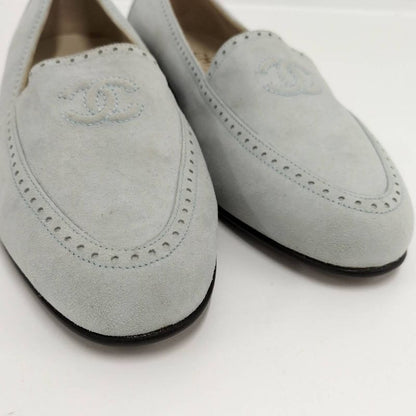 Chanel Loafer Coco Mark Suede Size 36 Light Blue