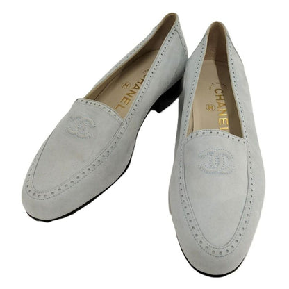 Chanel Loafer Coco Mark Suede Size 36 Light Blue