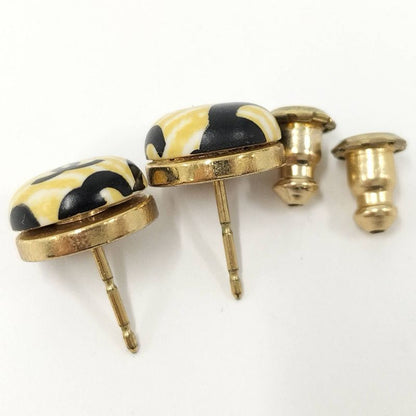 Chanel Earrings Wooden Coco Mark Plated Gold 02p