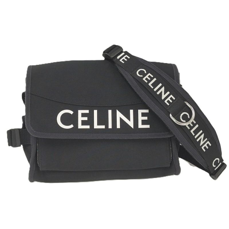 Celine Messenger Body Cross Bag Shoulder Bag Canvas Black 110062dmt