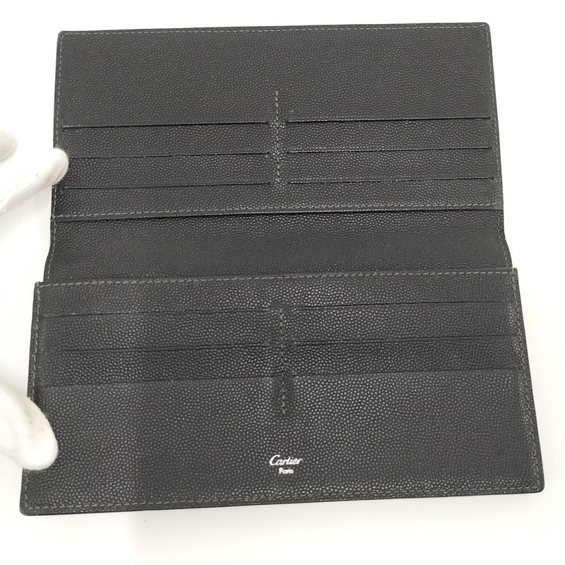 Cartier Bifold Wallet Santos de Cartier Leather Black L300769