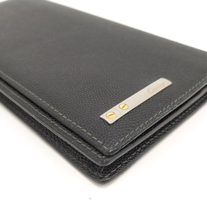 Cartier Bifold Wallet Santos de Cartier Leather Black L300769