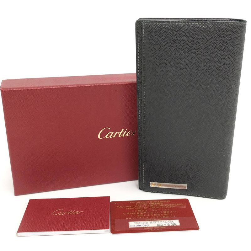 Cartier Bifold Wallet Santos de Cartier Leather Black L300769