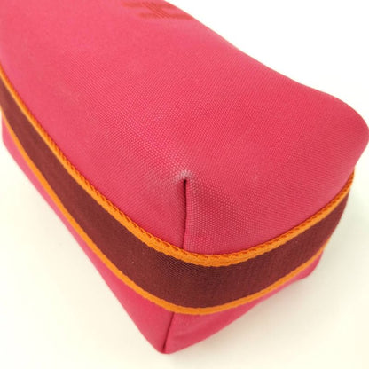 Hermes Brid a Black PM Handbag Vanity Pouch Canvas Pink