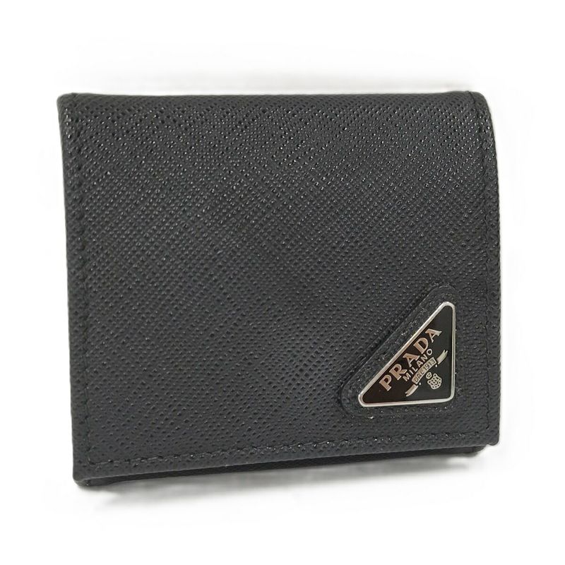 Prada Coin Case Saffiano Leather Black 2mm (0.08in)935