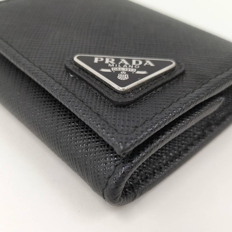 Prada Coin Case Saffiano Leather Black 2mm (0.08in)935