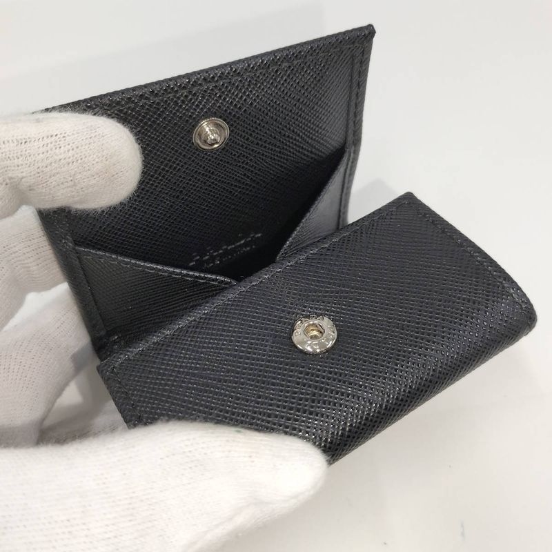 Prada Coin Case Saffiano Leather Black 2mm (0.08in)935