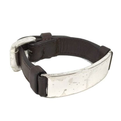 Bottega Veneta Bracelet Leather Sv925 Silver 925 Brown Silver