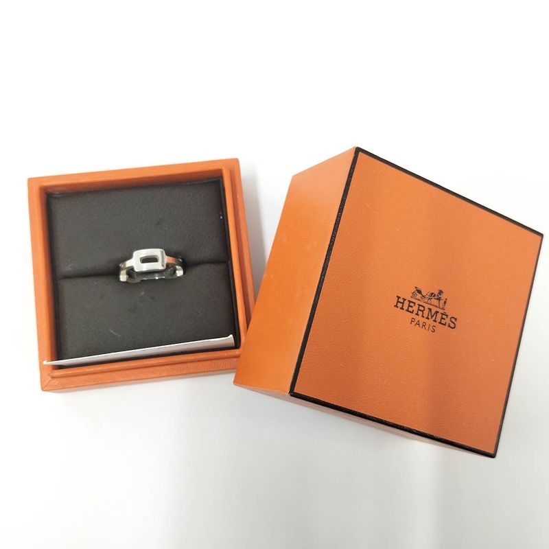 Hermes Silver Ring H Motif Sv925 Size 47