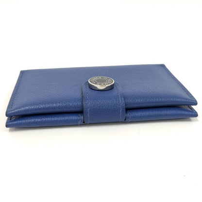 Hermes Rms Card Case Leather Blue Stamped B