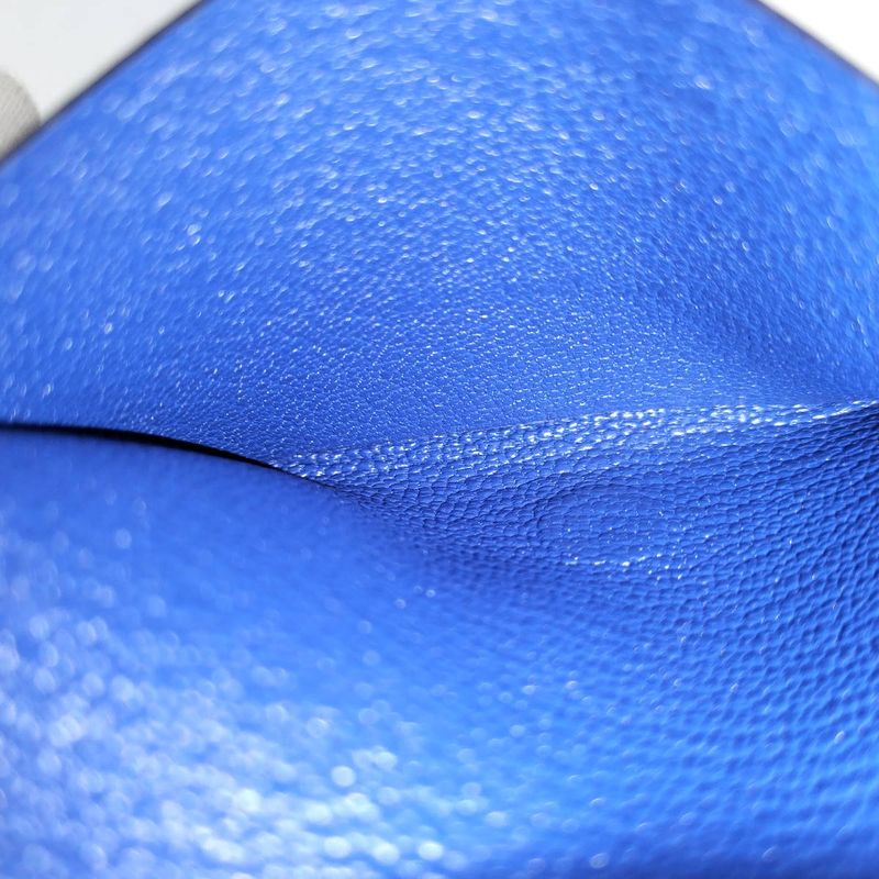 Hermes Rms Card Case Leather Blue Stamped B