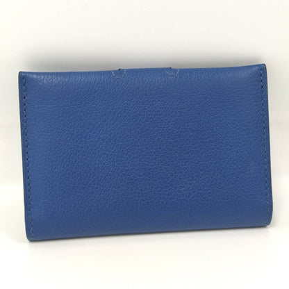 Hermes Rms Card Case Leather Blue Stamped B
